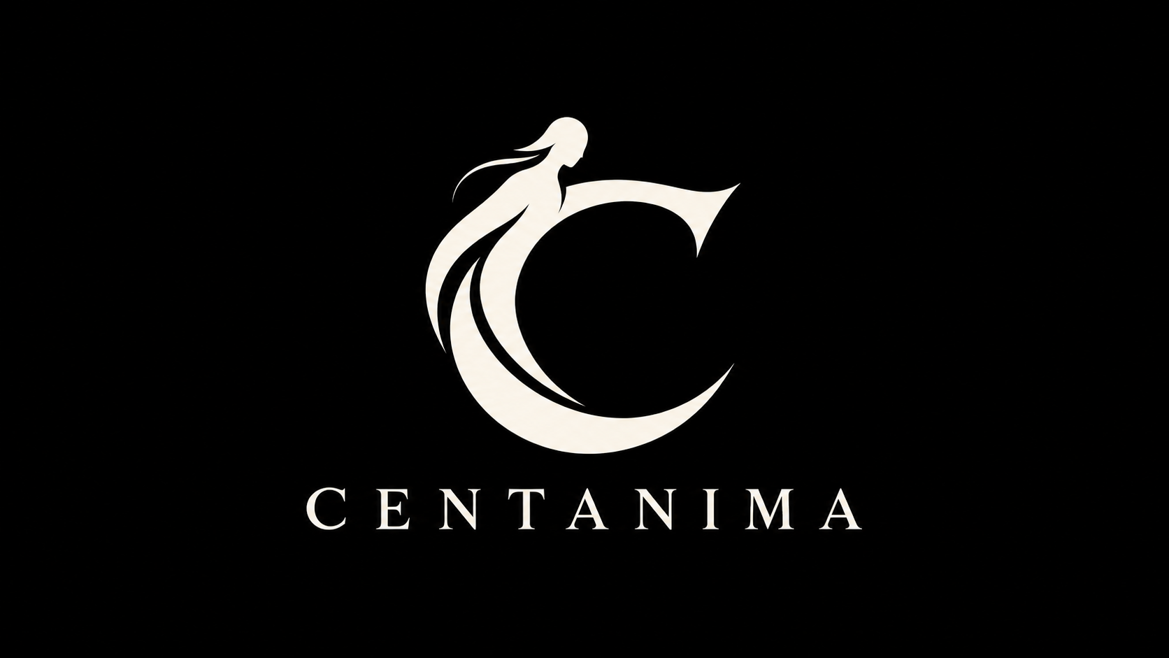 Centanima — an ivory C with a flowing human silhouette